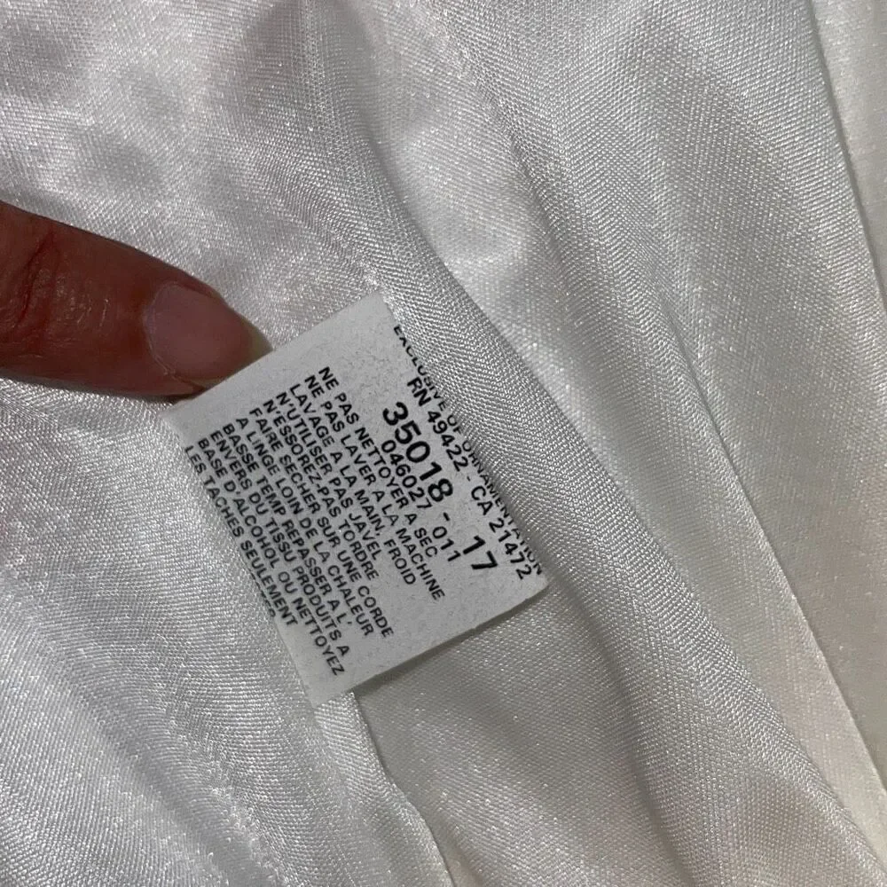 Vintage Jessica McClintock Gunne Sax Holo Strapless Formal Dress White Sz 13 NWT